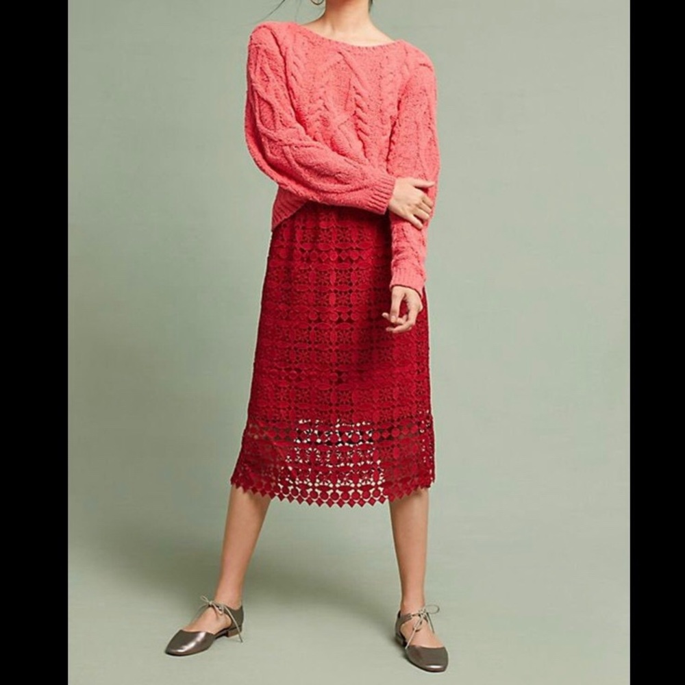 Anthropologie Lili’s Closet red skirt